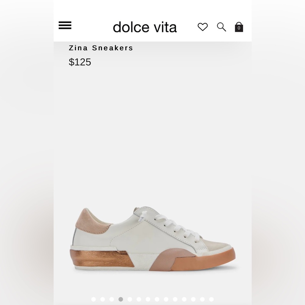 Dolce Vita Zina Sneakers, white/tan leather, Size 7